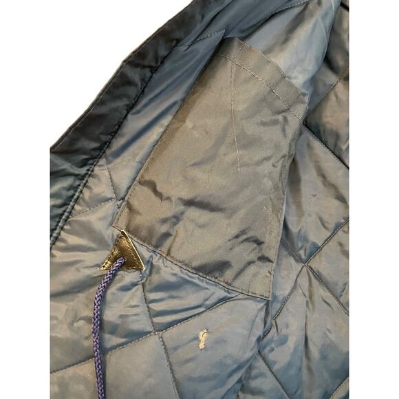 Vintage 80s Kawasaki Motorcycle Jacket Men Size Small Blue Nylon Insulated Retro - Picture 7 of 9